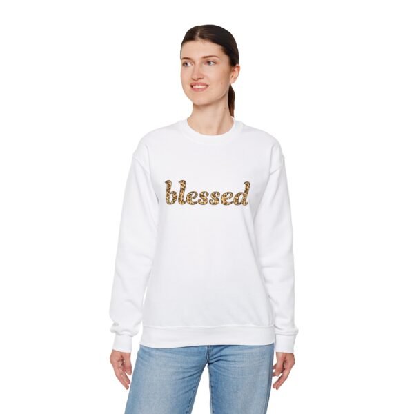 Blessed Leopard Heart Crewneck Sweatshirt - Image 4