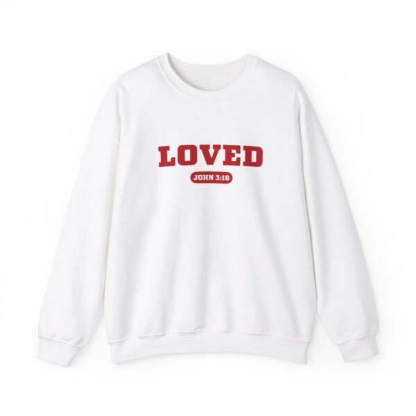 Loved (John 3:16) Crewneck Sweatshirt - Image 3