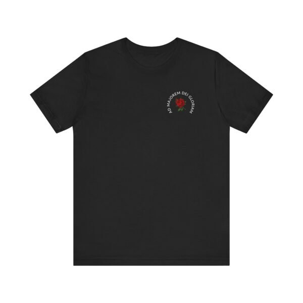 AMDG For the Greater Glory of God - Front & Back Jesuit T-shirt - Image 2