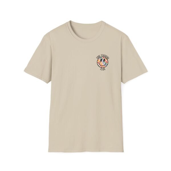 Cool Teachers Club Happy Face Checkered T-Shirt - Image 4