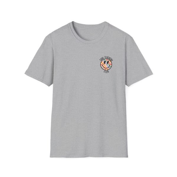 Cool Teachers Club Happy Face Checkered T-Shirt - Image 7