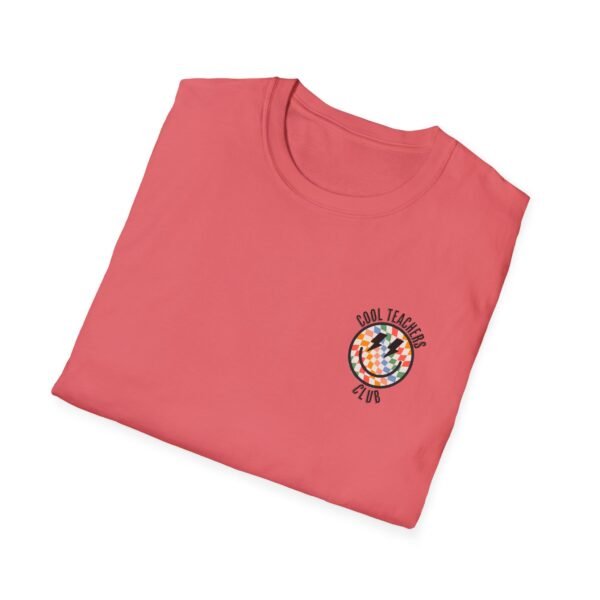 Cool Teachers Club Happy Face Checkered T-Shirt - Image 3