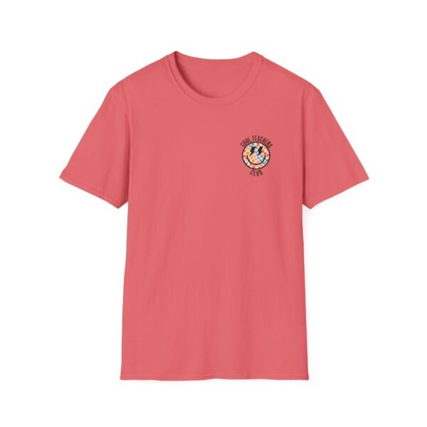 Cool Teachers Club Happy Face Checkered T-Shirt - Image 2