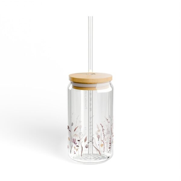 Blessed Mama (Proverbs 31:28) Watercolor Flowers Sipper Glass, 16oz - Image 3