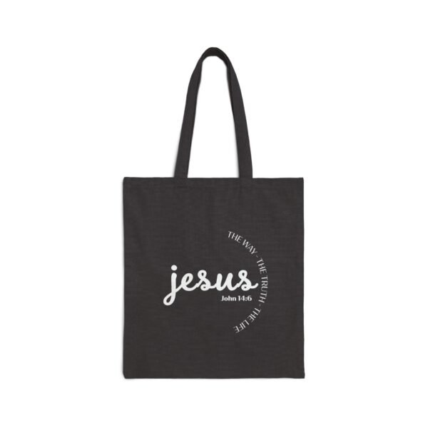 Jesus the Way the Truth the Life (John 14:6) Cotton Canvas Tote Bag - Image 4