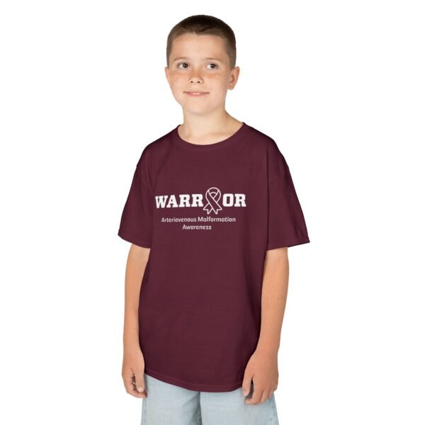 Arteriovenous Malformation (AVM) Awareness WARRIOR Kids Heavy Cotton™ Tee - Image 3