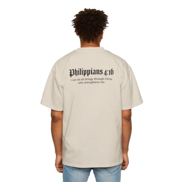 Man of Faith & Philippians 4:16 Men's Heavy Oversized T-Shirt - Image 6