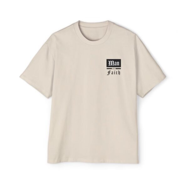 Man of Faith & Philippians 4:16 Men's Heavy Oversized T-Shirt - Image 3