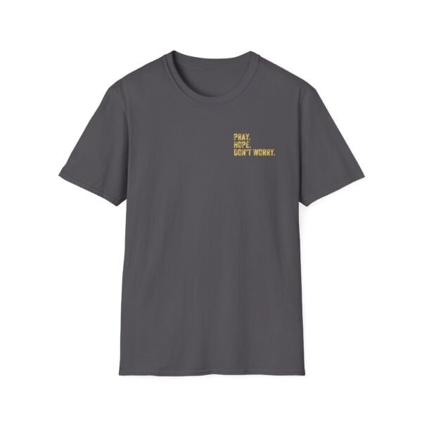Pray Hope Don't Worry Padre Pio Distressed T-Shirt - Image 2