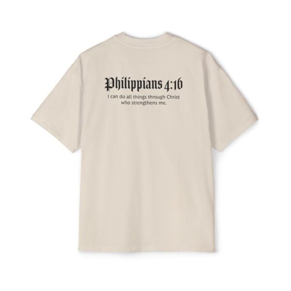 Man of Faith & Philippians 4:16 Men's Heavy Oversized T-Shirt - Image 4