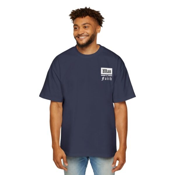 Man of Faith & Isaiah 41:10 Men's Heavy Oversized T-Shirt - Image 11