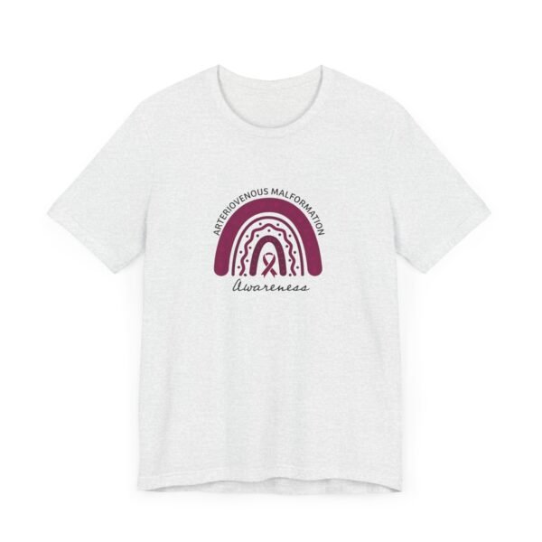 Arteriovenous Malformation (AVM) Awareness Rainbow Ribbon T-Shirt - Image 3