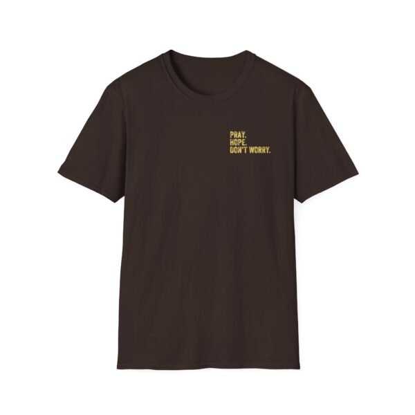 Pray Hope Don't Worry Padre Pio Distressed T-Shirt - Image 7