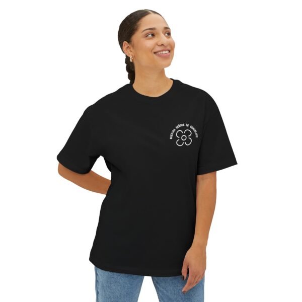 Nuestra Señora de Guadalupe Oversized Boxy Black Front & Back T-shirt - Image 6