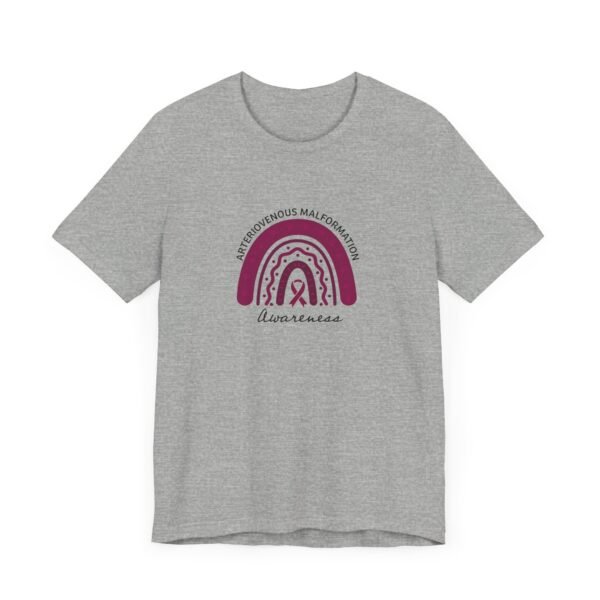 Arteriovenous Malformation (AVM) Awareness Rainbow Ribbon T-Shirt - Image 7
