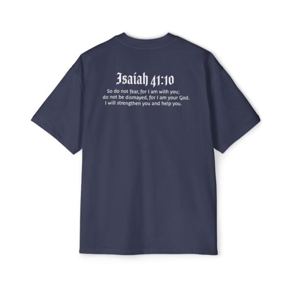 Man of Faith & Isaiah 41:10 Men's Heavy Oversized T-Shirt - Image 10