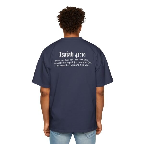 Man of Faith & Isaiah 41:10 Men's Heavy Oversized T-Shirt - Image 12