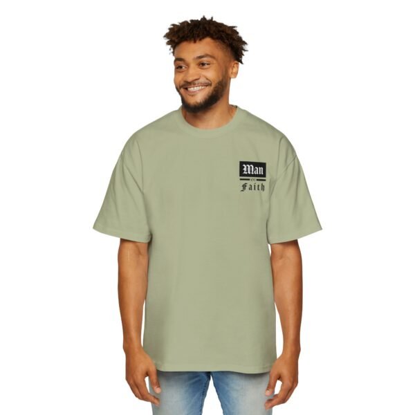 Man of Faith & Isaiah 41:10 Men's Heavy Oversized T-Shirt - Image 5