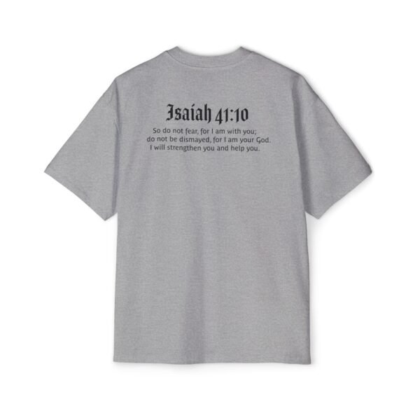 Man of Faith & Isaiah 41:10 Men's Heavy Oversized T-Shirt - Image 8