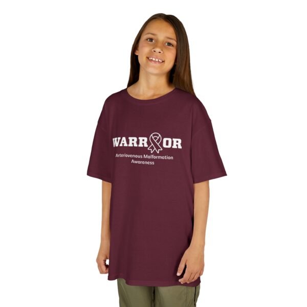 Arteriovenous Malformation (AVM) Awareness WARRIOR Kids Heavy Cotton™ Tee - Image 2