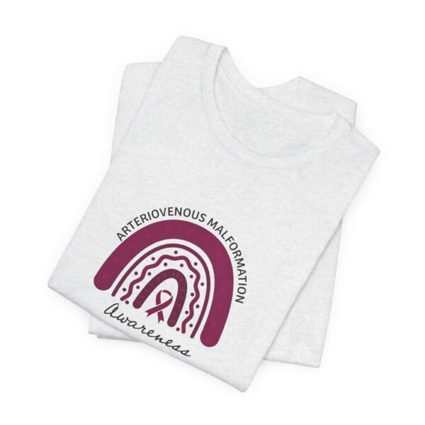 Arteriovenous Malformation (AVM) Awareness Rainbow Ribbon T-Shirt - Image 4