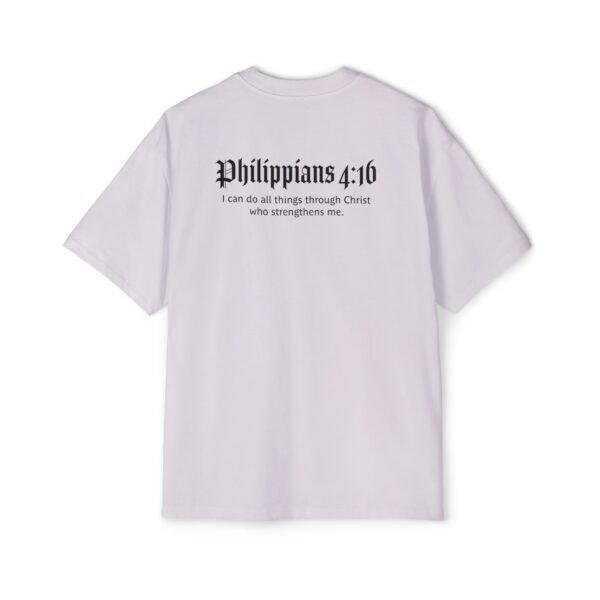 Man of Faith & Philippians 4:16 Men's Heavy Oversized T-Shirt - Image 14