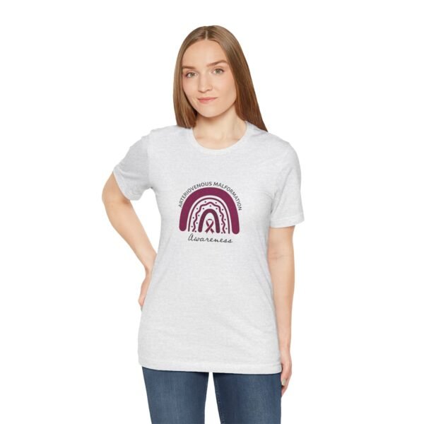 Arteriovenous Malformation (AVM) Awareness Rainbow Ribbon T-Shirt - Image 5
