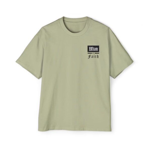 Man of Faith & Isaiah 41:10 Men's Heavy Oversized T-Shirt - Image 3