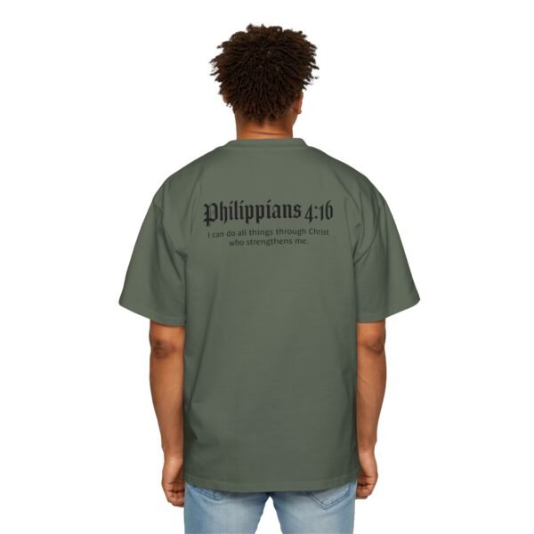 Man of Faith & Philippians 4:16 Men's Heavy Oversized T-Shirt - Image 9