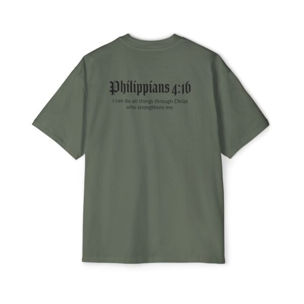 Man of Faith & Philippians 4:16 Men's Heavy Oversized T-Shirt - Image 8