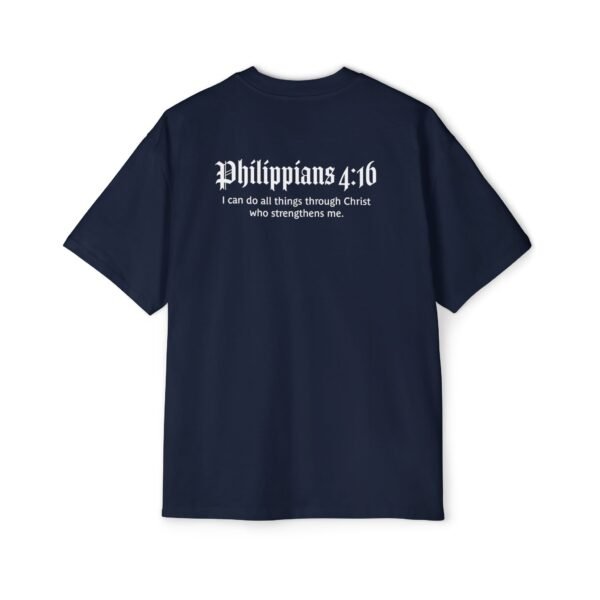 Man of Faith & Philippians 4:16 Men's Heavy Oversized T-Shirt - Image 12