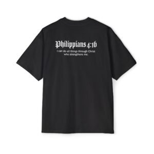 Man of Faith & Philippians 4:16 Men's Heavy Oversized T-Shirt