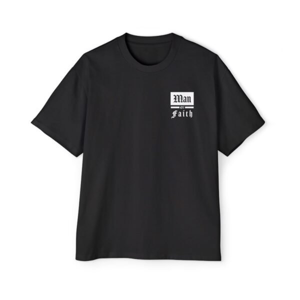 Man of Faith & Philippians 4:16 Men's Heavy Oversized T-Shirt - Image 2