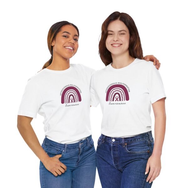 Arteriovenous Malformation (AVM) Awareness Rainbow Ribbon T-Shirt - Image 2