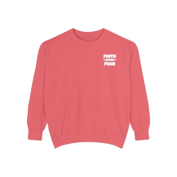 Faith Over Fear (Psalm 56:3) Flowers Comfort Colors Garment-Dyed Sweatshirt - Image 2