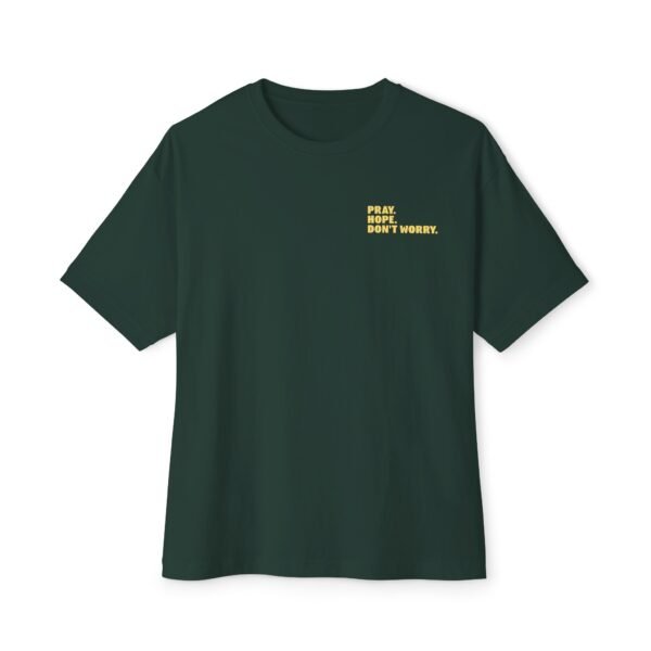 Pray Hope Don't Worry (Padre Pio) Oversized Boxy Front & Back T-Shirt - Image 7