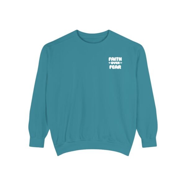 Faith Over Fear (Psalm 56:3) Flowers Comfort Colors Garment-Dyed Sweatshirt - Image 8