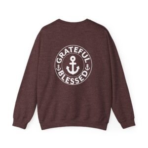 Grateful & Blessed Round with Anchors Crewneck Sweatshirt