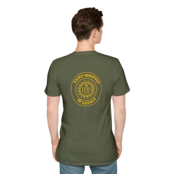 Saint Ignatius of Loyola Round IHS Front & Back T-Shirt - Image 17