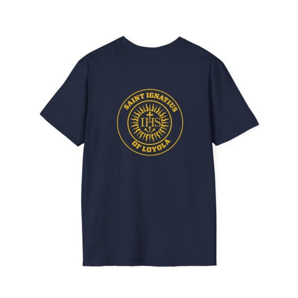 Saint Ignatius of Loyola Round IHS Front & Back T-Shirt - Image 19
