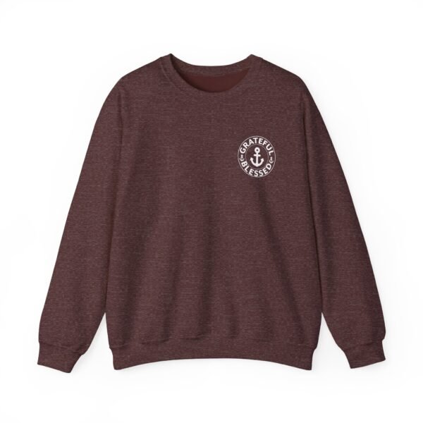 Grateful & Blessed Round with Anchors Crewneck Sweatshirt - Image 2