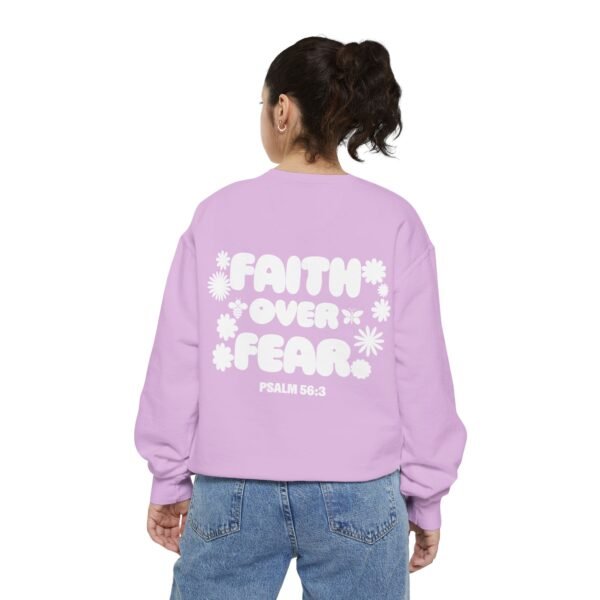 Faith Over Fear (Psalm 56:3) Flowers Comfort Colors Garment-Dyed Sweatshirt - Image 16
