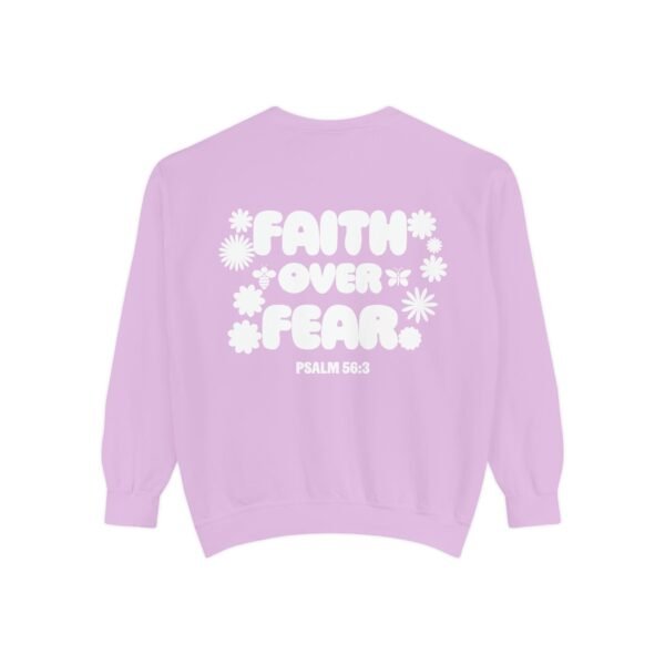 Faith Over Fear (Psalm 56:3) Flowers Comfort Colors Garment-Dyed Sweatshirt - Image 15