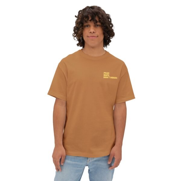 Pray Hope Don't Worry (Padre Pio) Oversized Boxy Front & Back T-Shirt - Image 3