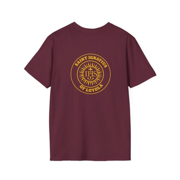 Saint Ignatius of Loyola Round IHS Front & Back T-Shirt - Image 3