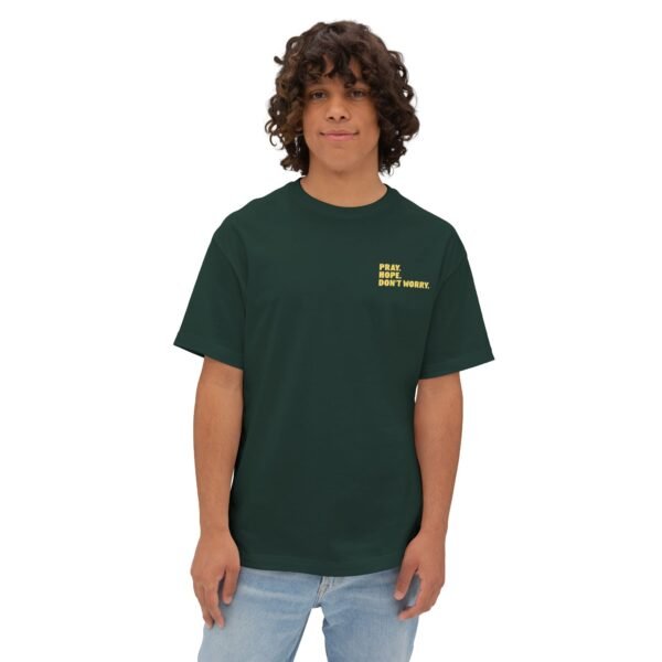 Pray Hope Don't Worry (Padre Pio) Oversized Boxy Front & Back T-Shirt - Image 9