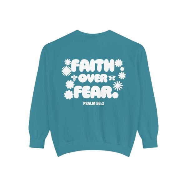 Faith Over Fear (Psalm 56:3) Flowers Comfort Colors Garment-Dyed Sweatshirt - Image 9