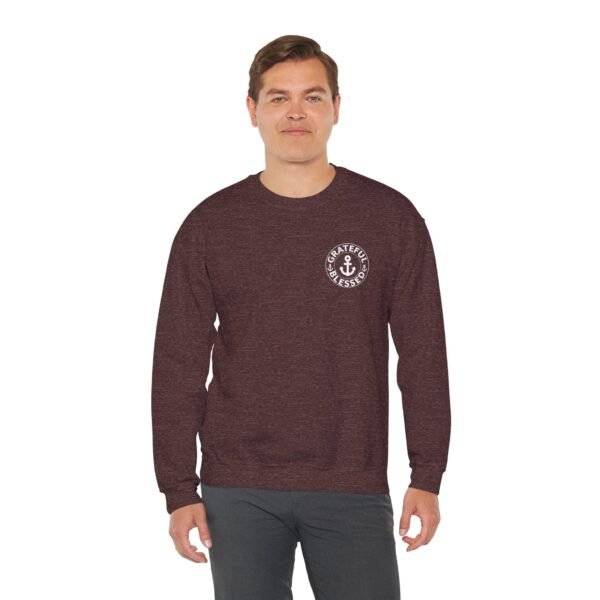 Grateful & Blessed Round with Anchors Crewneck Sweatshirt - Image 6