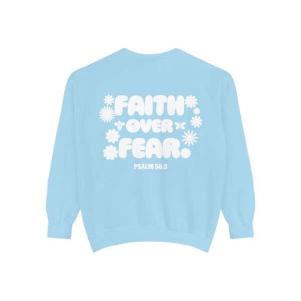 Faith Over Fear (Psalm 56:3) Flowers Comfort Colors Garment-Dyed Sweatshirt - Image 12