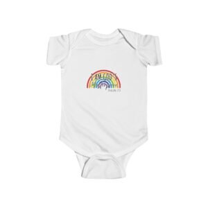 I am God's Masterpiece (Ephesians 2:10) Rainbow Infant Onesie
